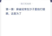 猜一猜:麻雀经常在沙子里拍打翅膀是为了?